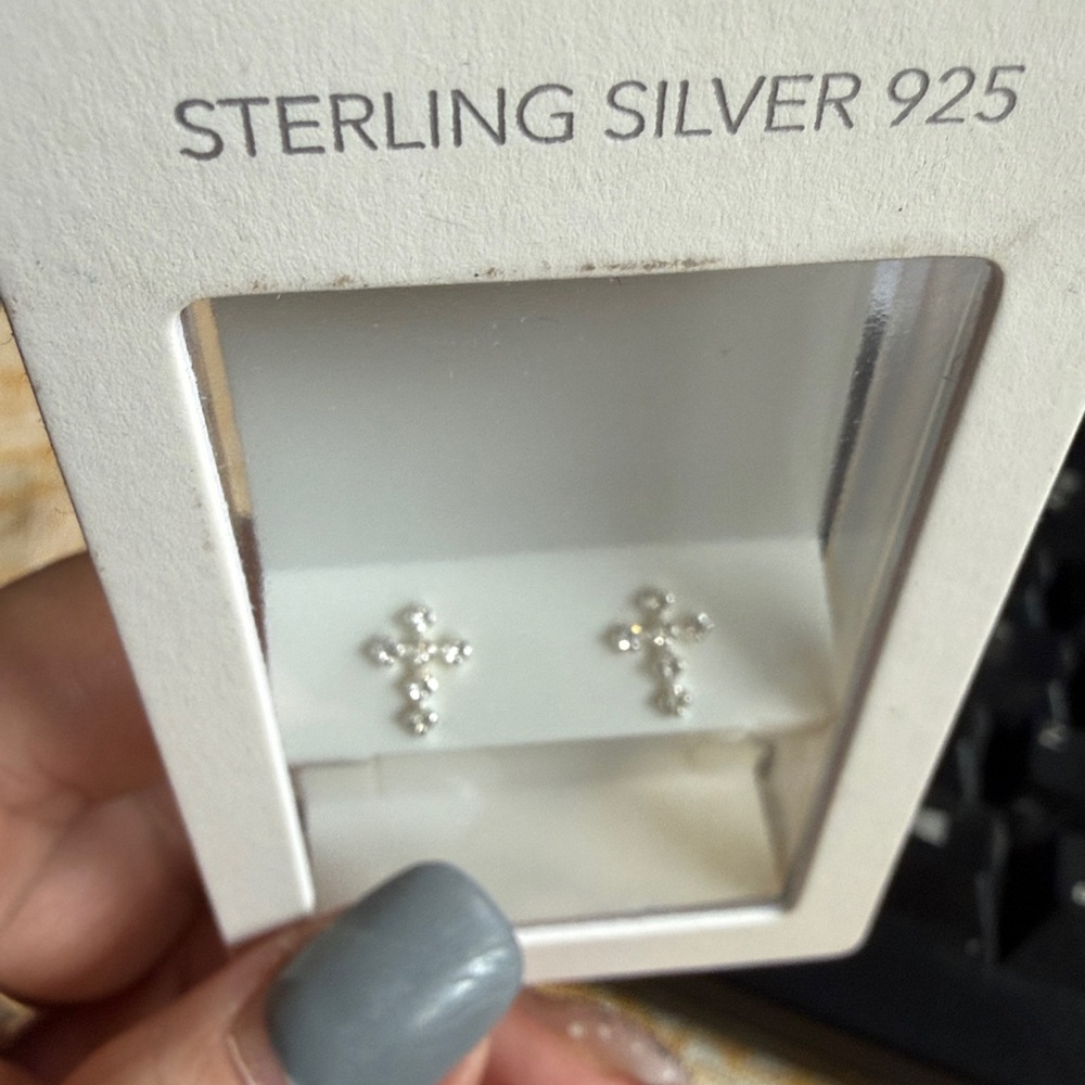 Iam Sterling Silver Cross Earrings